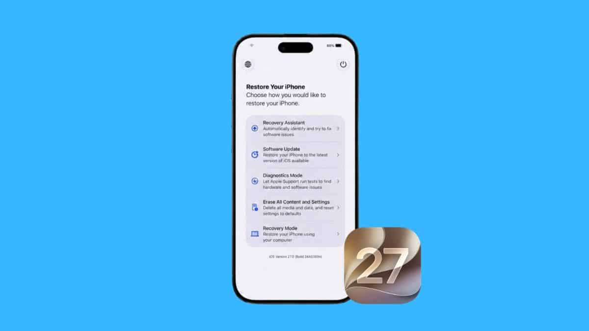 iOS 27 Recovery Screen