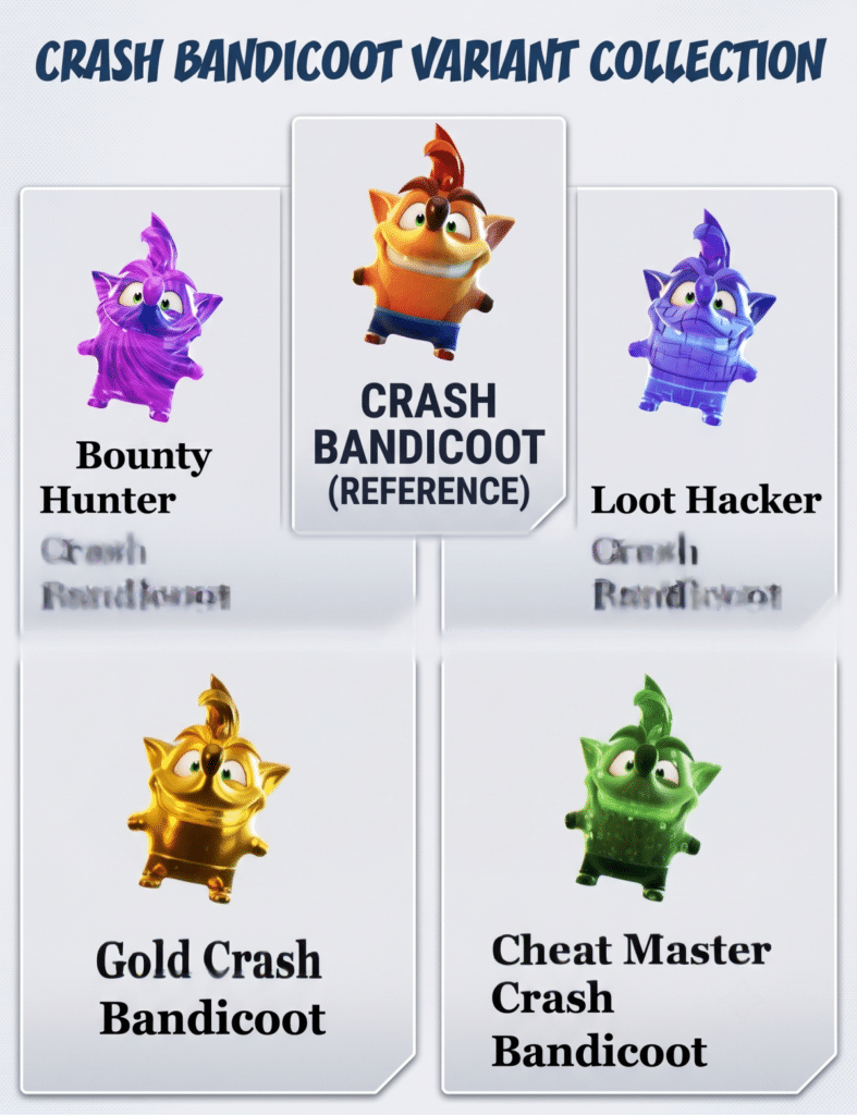 Crash Bandicoot Sprite variants