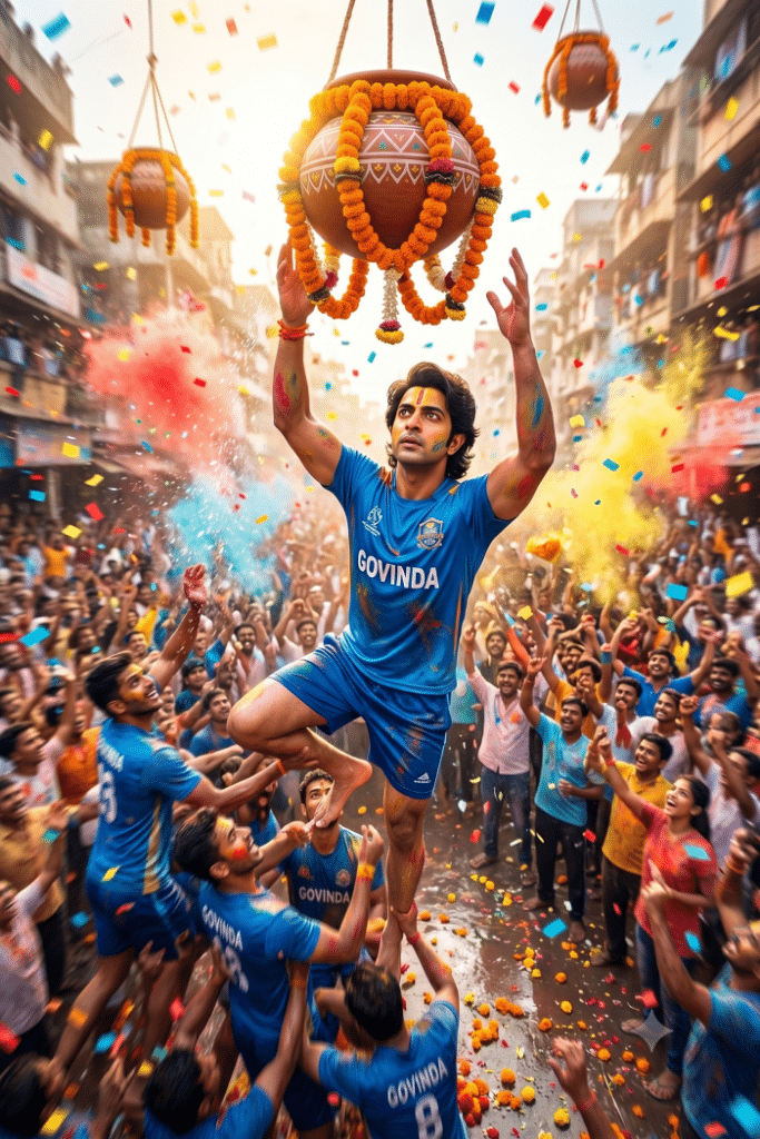 Dahi Handi Action Shot