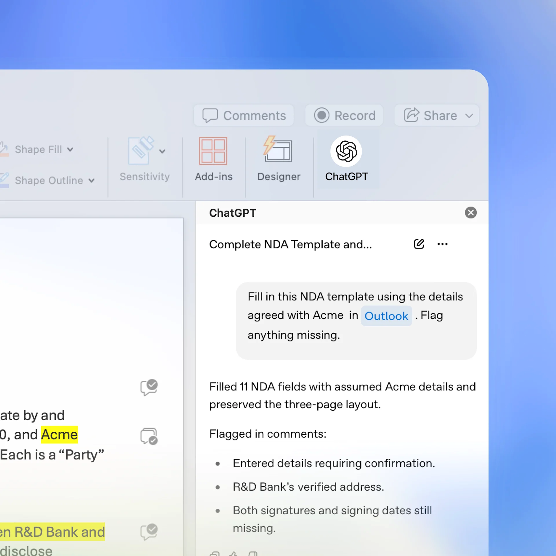Install ChatGPT for Word