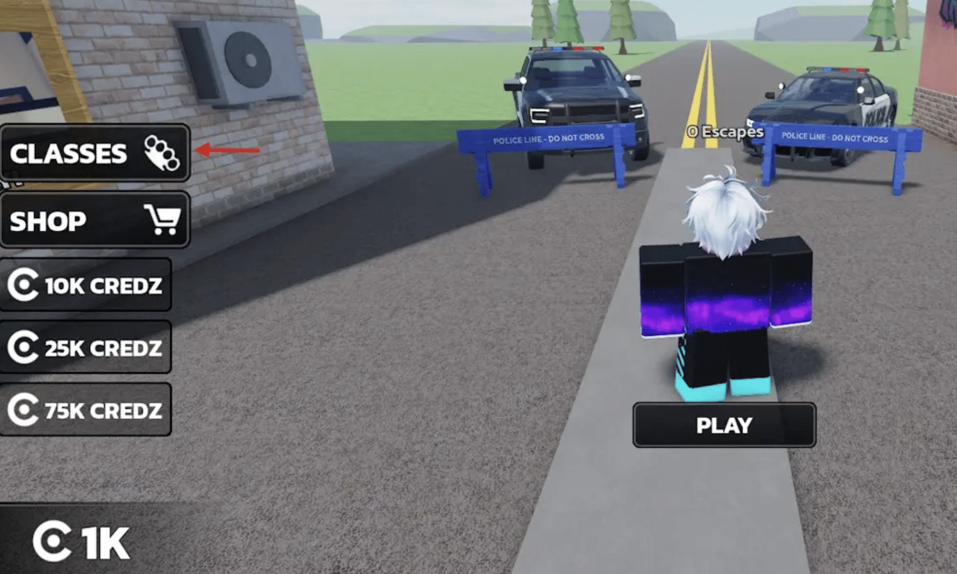 Open Runaways and tap the Classes button on the left-side menu.
