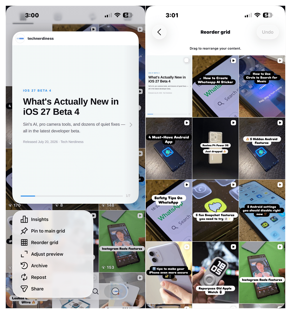 Reorder Instagram Carousel Photos After Posting