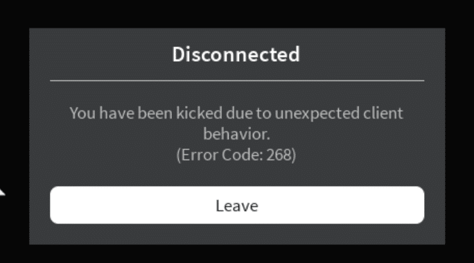 Roblox Error Code 268