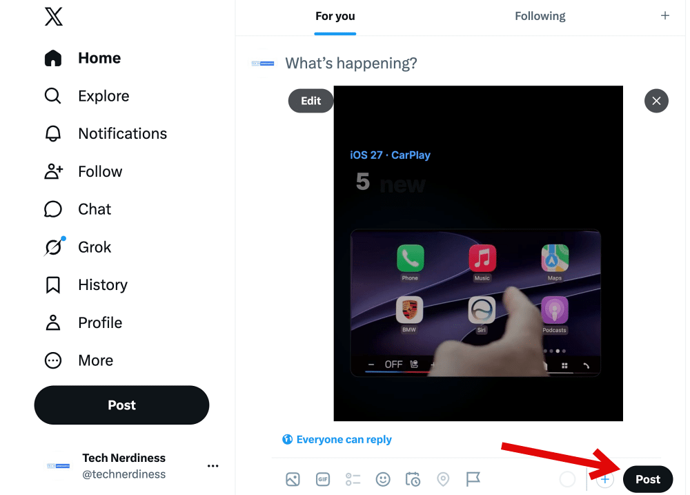 Upload a Long Video on X from Desktop