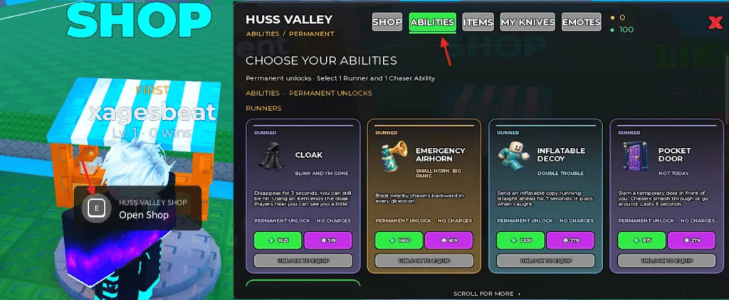 All Runner Abilities in Huss Valley