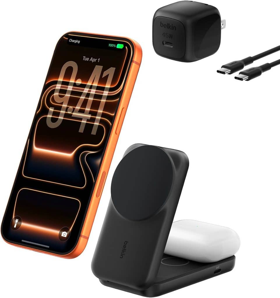Belkin Qi2.2 25W Wireless 2 in 1 Foldable Fast Charging Station