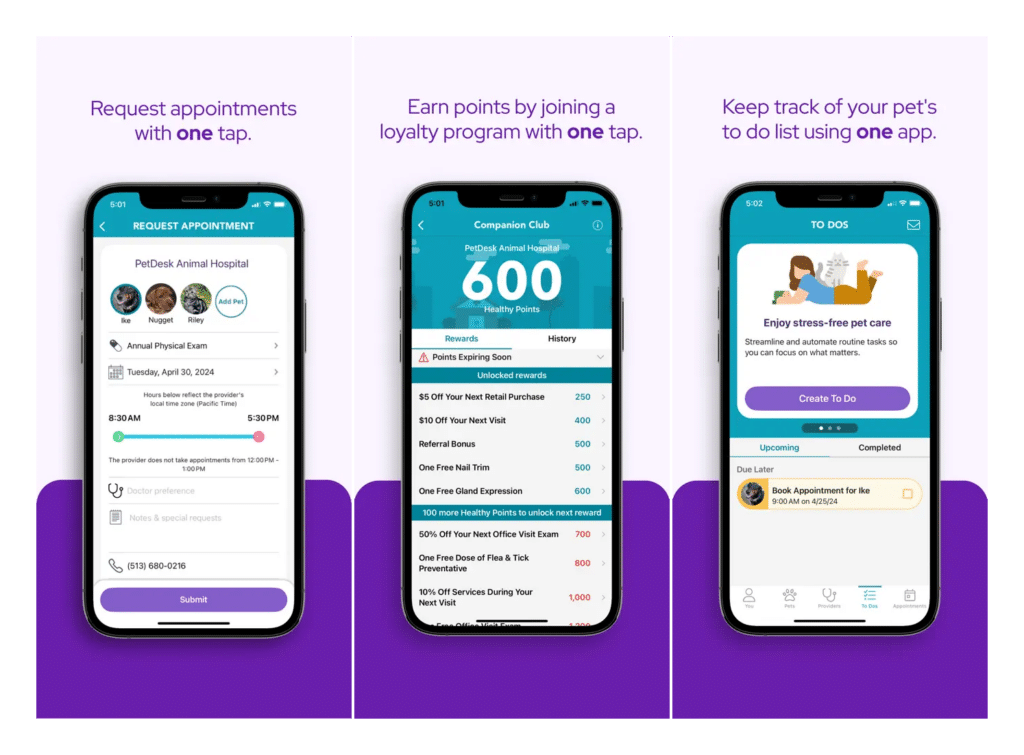 PetDesk Pet Care and Tracking App