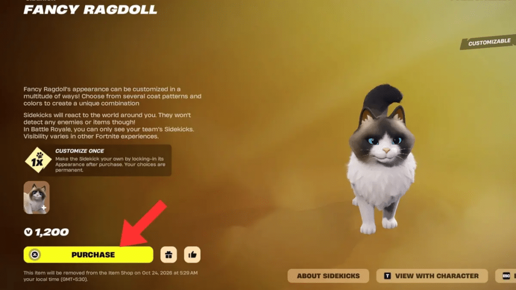 get the Fancy Ragdoll Sidekick in Fortnite