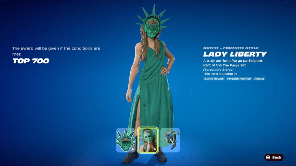 get the Lady Liberty skin for free